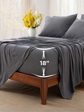 Luxury cotton bed Sheet Set-gray